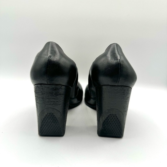 DRIES VAN NOTEN BLACK LEATHER HEELS CHUNKY HEELS WOMEN MADE IN ITALY  39.5 - Picture 7 of 16